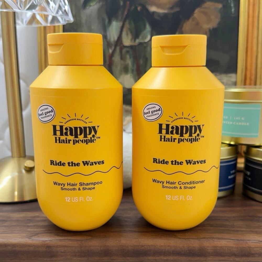 Happy Hair People Ride The Waves Shampoo & Conditioner Duo Set 12 oz Wavy Hair
